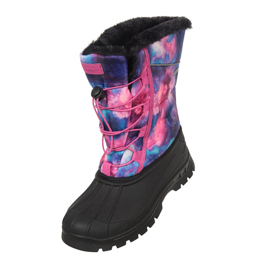 Dark Purple - Front - Mountain Warehouse Childrens-Kids Whistler Adaptive Stars Snow Boots