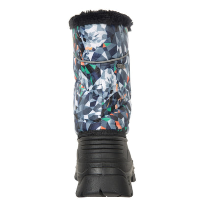 Grey - Back - Mountain Warehouse Childrens-Kids Whistler Adaptive Printed Snow Boots