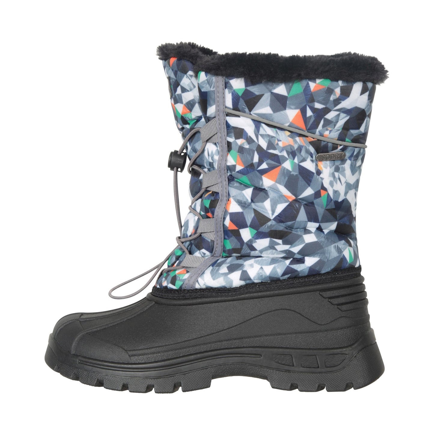 Grey - Side - Mountain Warehouse Childrens-Kids Whistler Adaptive Printed Snow Boots