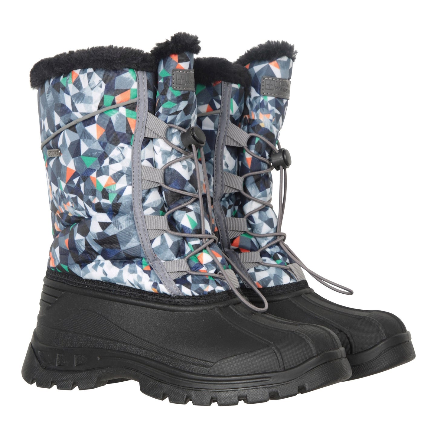 Grey - Front - Mountain Warehouse Childrens-Kids Whistler Adaptive Printed Snow Boots