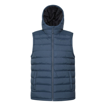 Navy - Front - Mountain Warehouse Mens Seasons Hooded Padded Gilet