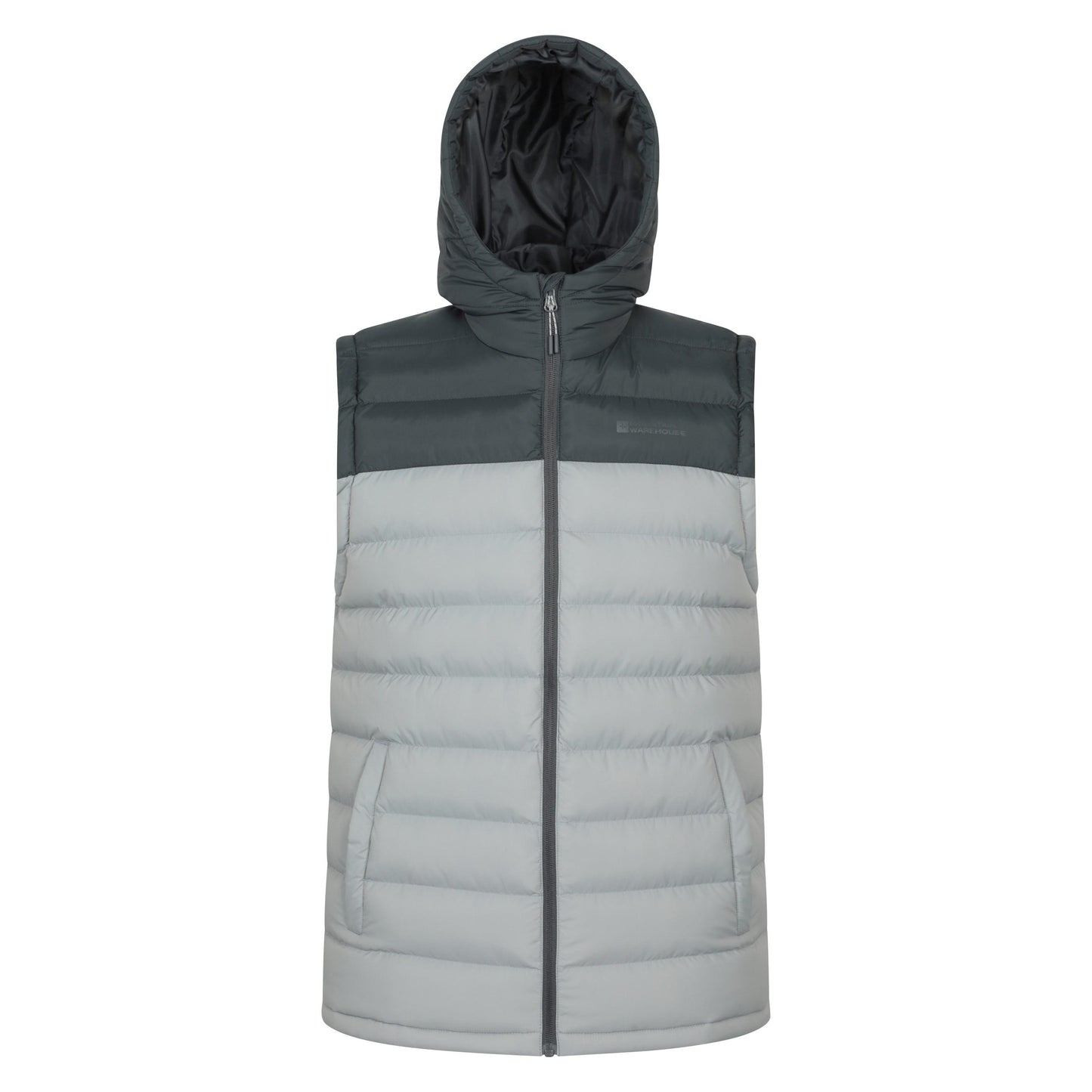 Light Grey - Front - Mountain Warehouse Mens Seasons Hooded Padded Gilet