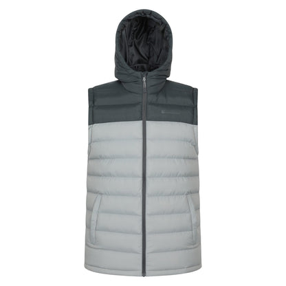 Light Grey - Front - Mountain Warehouse Mens Seasons Hooded Padded Gilet