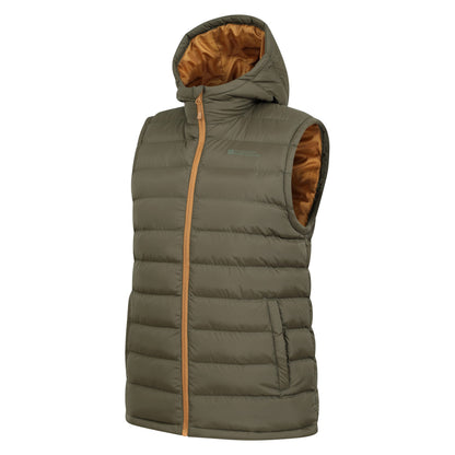 Dark Khaki - Side - Mountain Warehouse Mens Seasons Hooded Padded Gilet