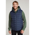 Navy - Front - Mountain Warehouse Mens Seasons Hooded Padded Gilet