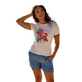 White - Side - Animal Womens-Ladies Carina Hibiscus Organic T-Shirt