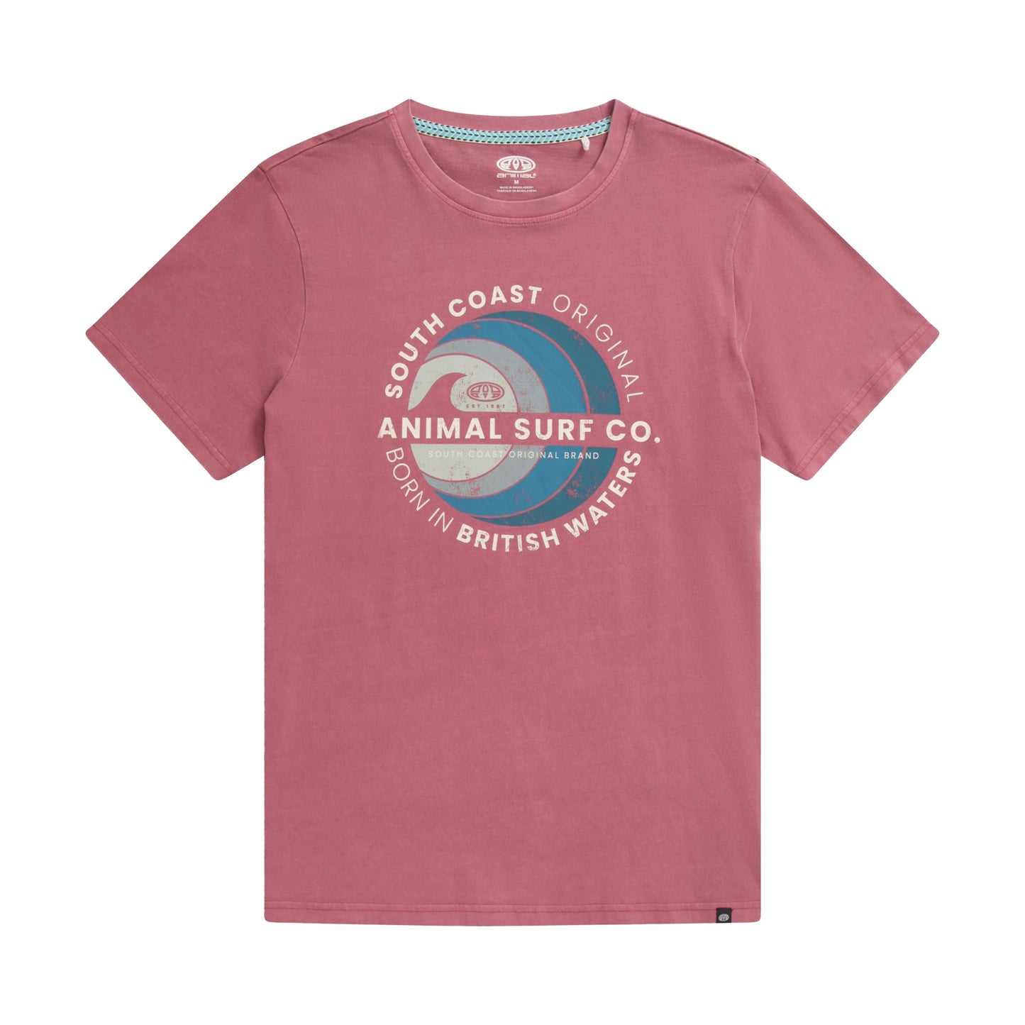 Berry - Front - Animal Mens Jacob Circle T-Shirt