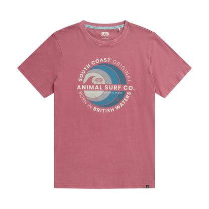 Berry - Front - Animal Mens Jacob Circle T-Shirt