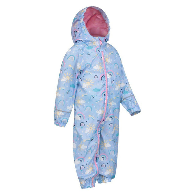 Lilac - Pack Shot - Mountain Warehouse Baby Rainbow Waterproof Rain Suit
