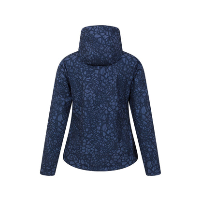 Dark Blue - Back - Mountain Warehouse Womens-Ladies Exodus Giraffe Print Water Resistant Soft Shell Jacket