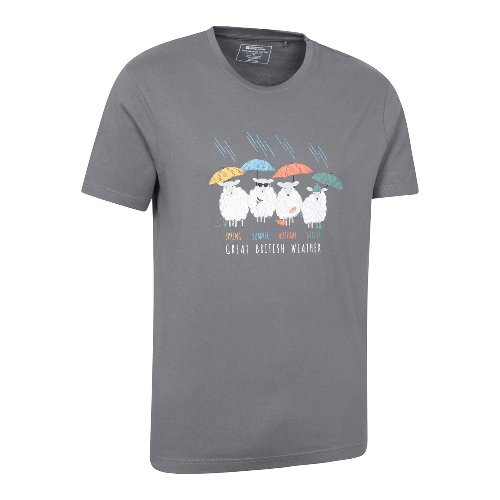 Charcoal - Side - Mountain Warehouse Mens Great British Weather T-Shirt