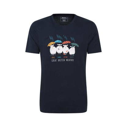 Navy - Front - Mountain Warehouse Mens Great British Weather T-Shirt