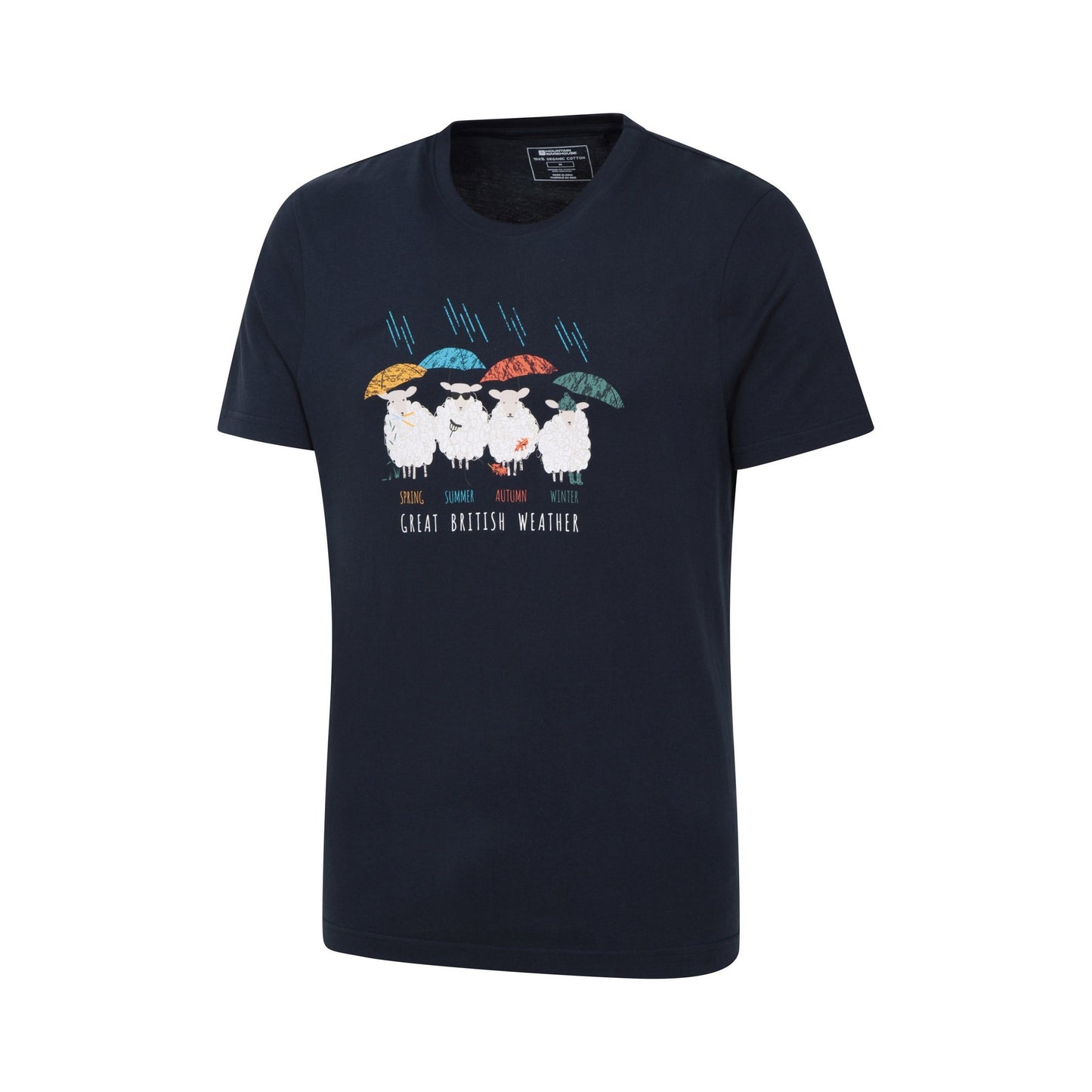 Navy - Side - Mountain Warehouse Mens Great British Weather T-Shirt