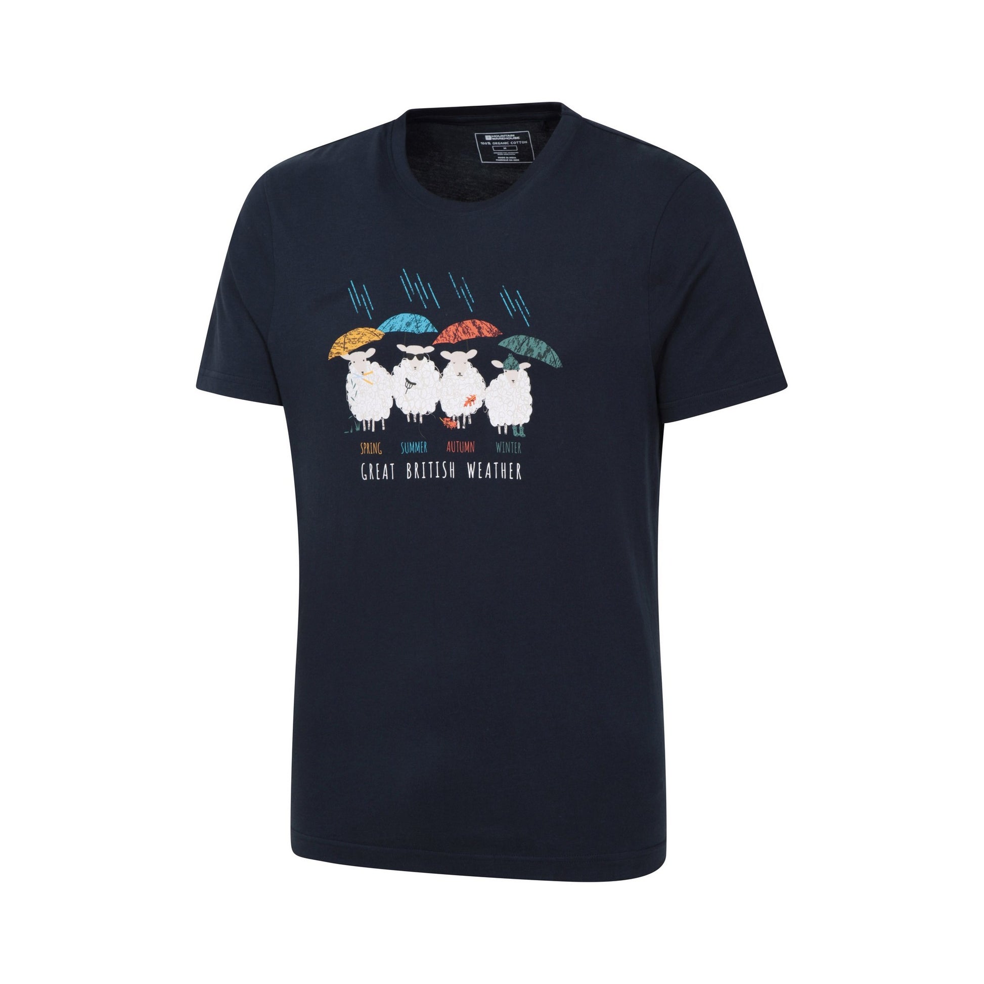 Navy - Side - Mountain Warehouse Mens Great British Weather T-Shirt