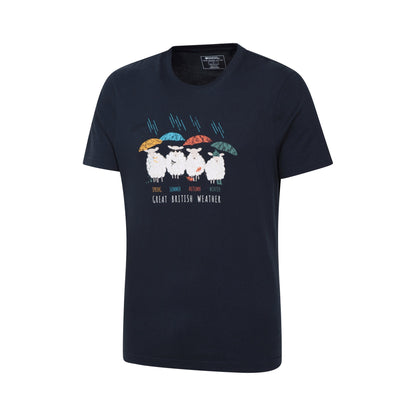 Navy - Side - Mountain Warehouse Mens Great British Weather T-Shirt