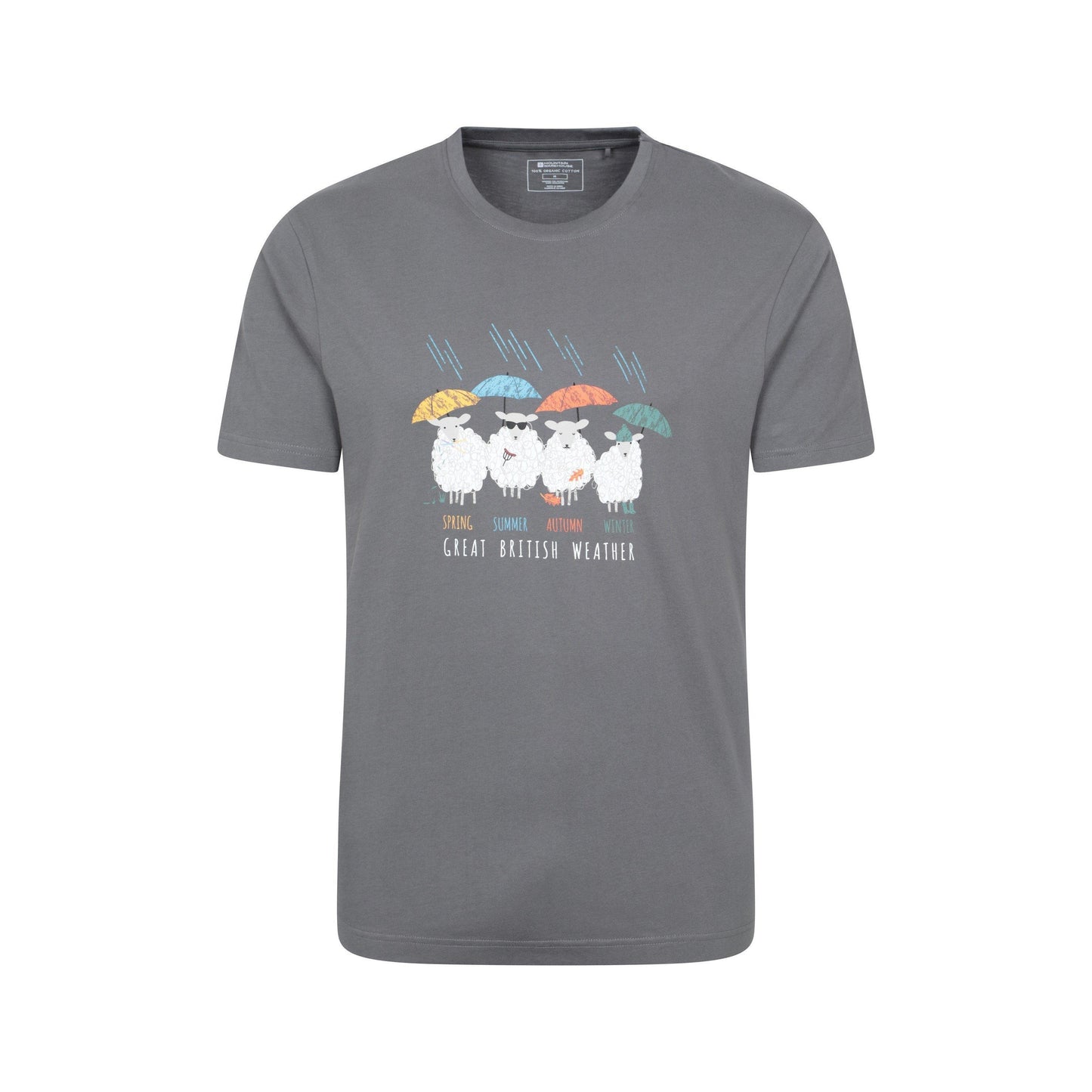 Charcoal - Front - Mountain Warehouse Mens Great British Weather T-Shirt