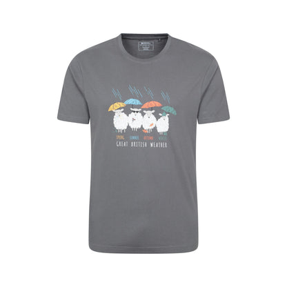 Charcoal - Front - Mountain Warehouse Mens Great British Weather T-Shirt