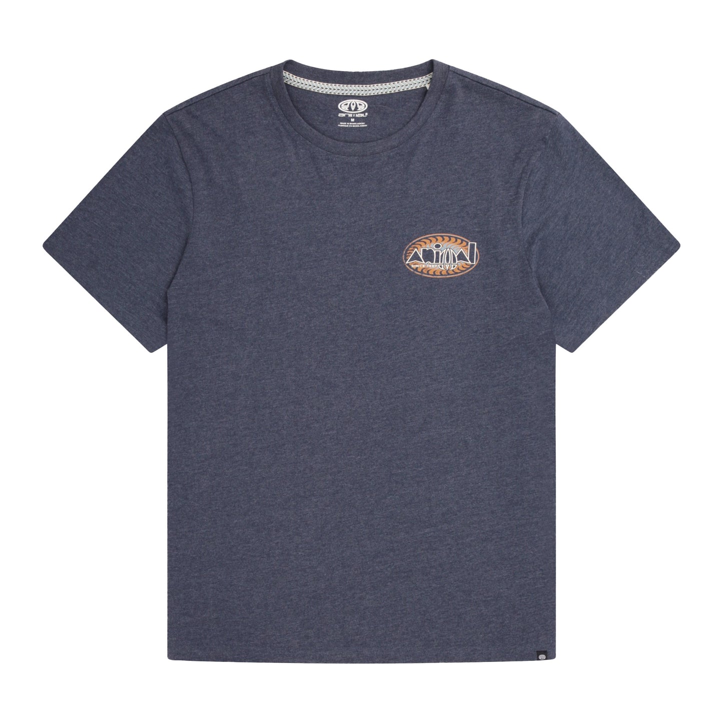 Dark Blue - Front - Animal Mens Chase Graphic Print Organic T-Shirt