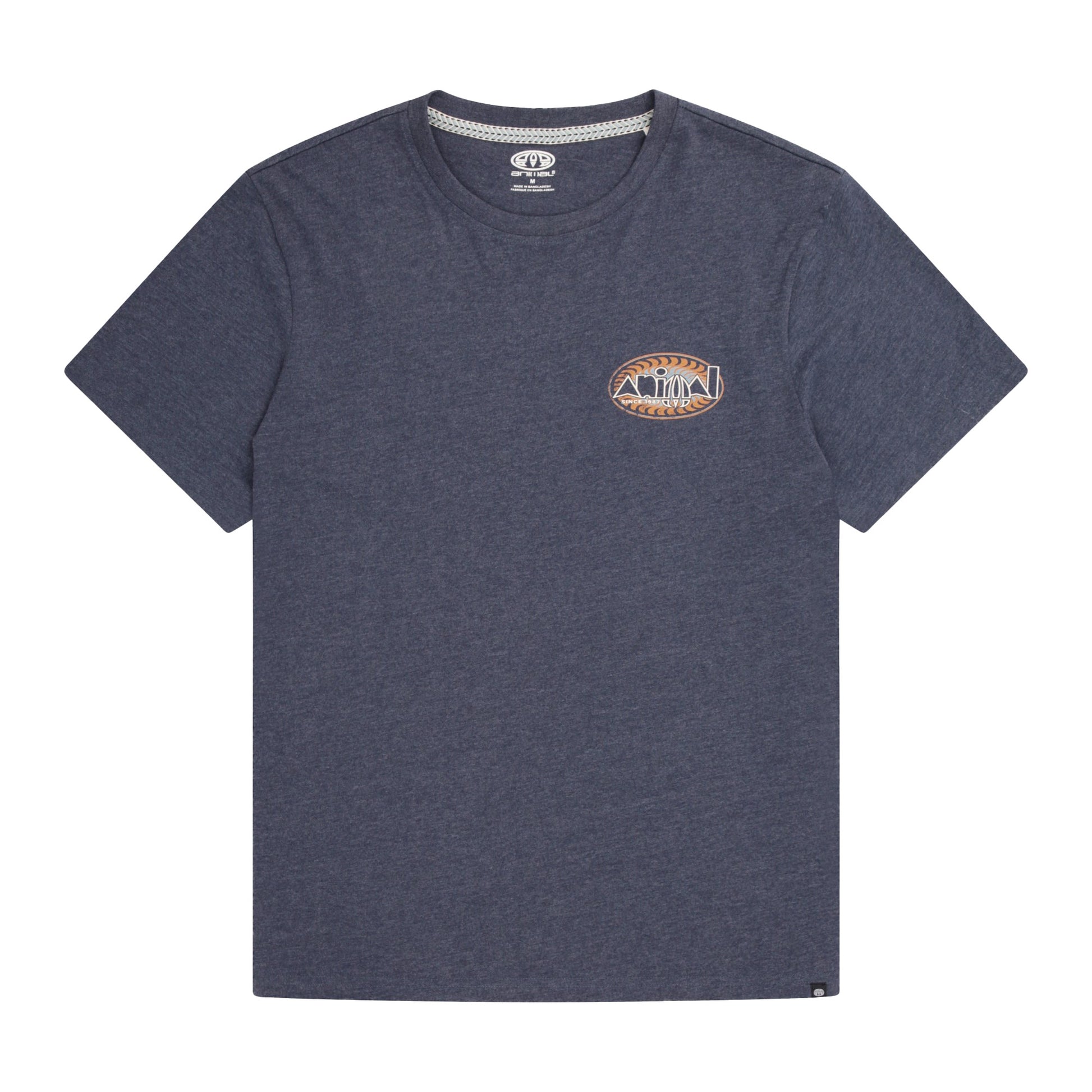 Dark Blue - Front - Animal Mens Chase Graphic Print Organic T-Shirt