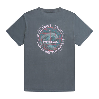 Petrol - Back - Animal Mens Chase Back Print Organic T-Shirt