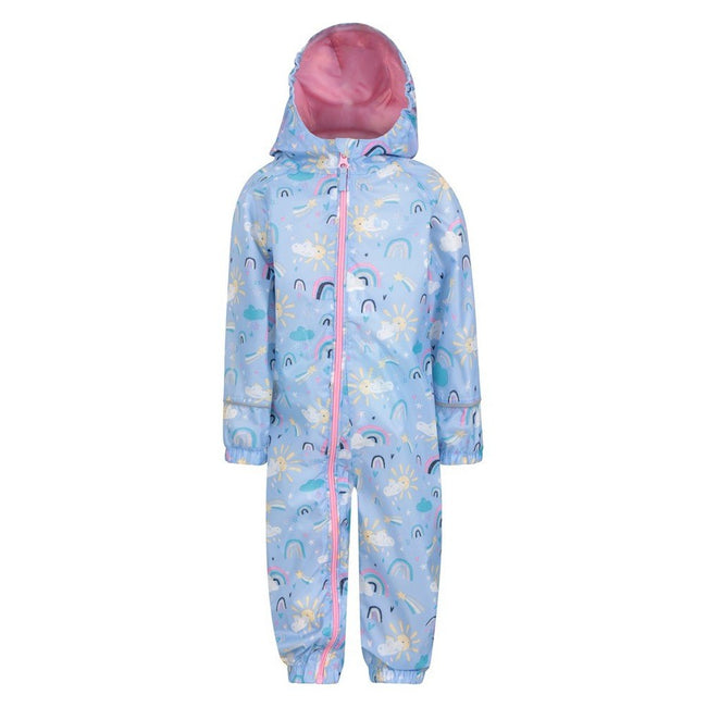 Lilac - Front - Mountain Warehouse Baby Rainbow Waterproof Rain Suit