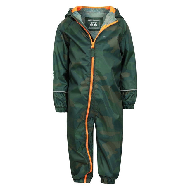 Khaki - Back - Mountain Warehouse Baby Camo Waterproof Rain Suit