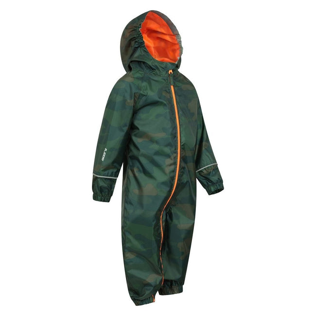 Khaki - Pack Shot - Mountain Warehouse Baby Camo Waterproof Rain Suit