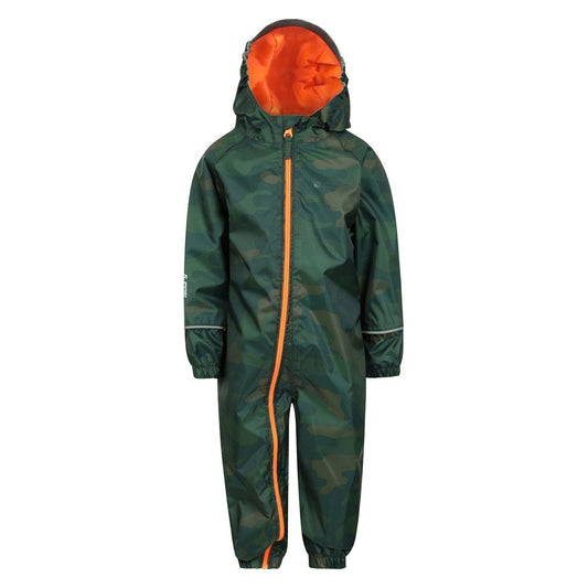 Khaki - Front - Mountain Warehouse Baby Camo Waterproof Rain Suit