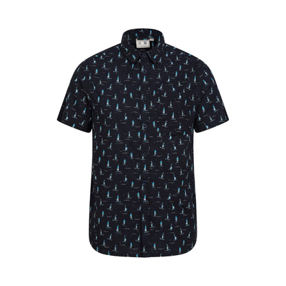 Dark Blue - Front - Mountain Warehouse Mens Preston Illustration Sailboat Shirt