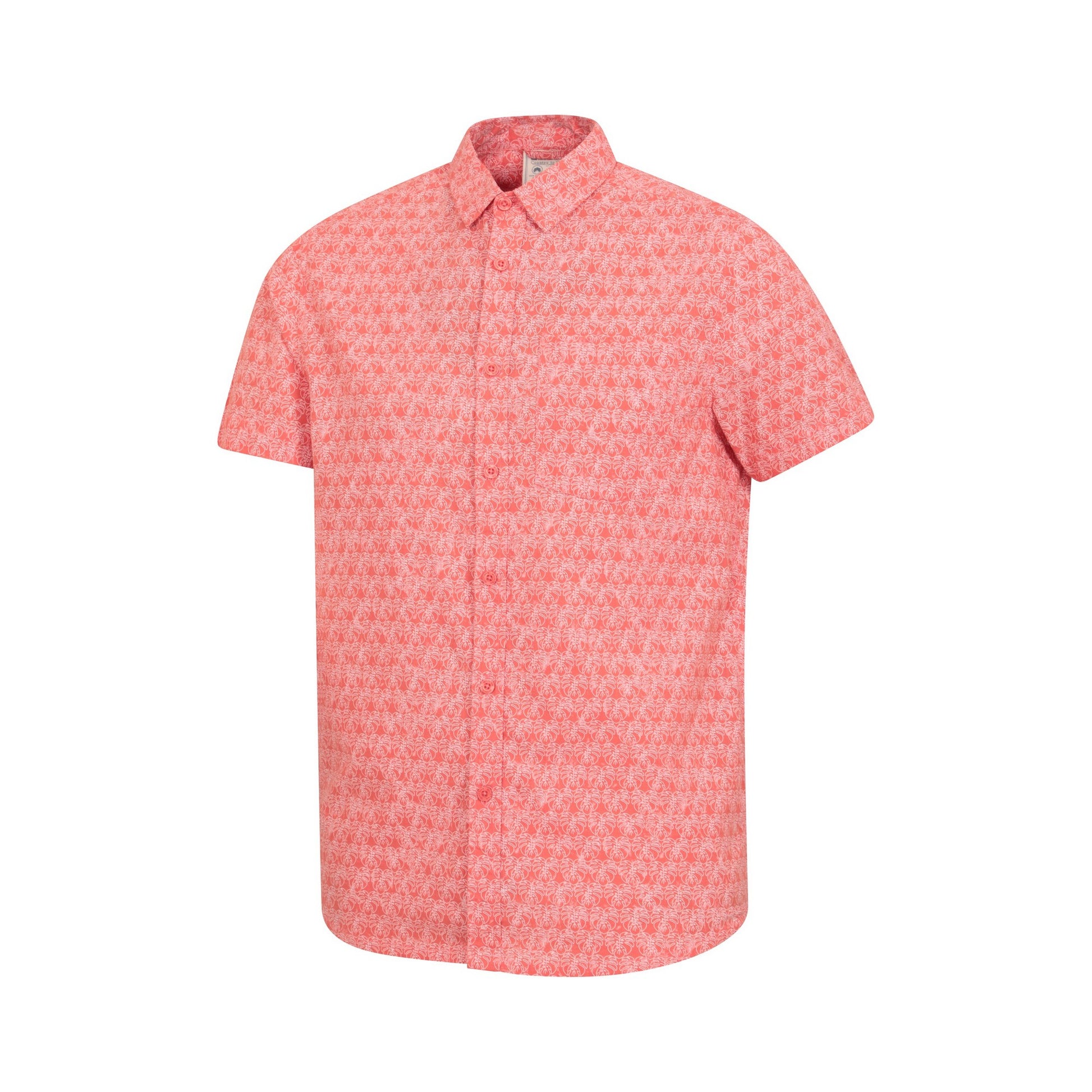 Coral - Side - Mountain Warehouse Mens Preston Illustration Leaves Shirt
