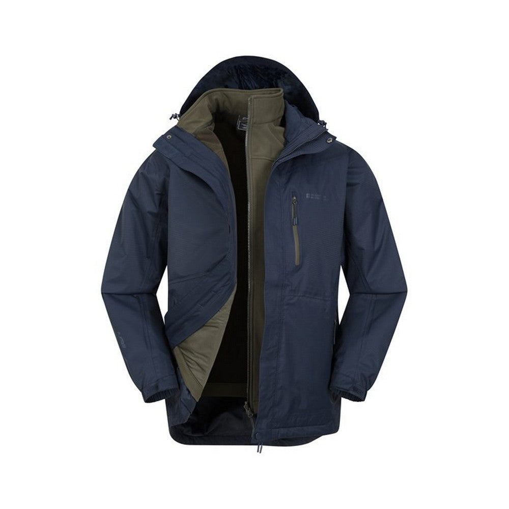 Indigo - Side - Mountain Warehouse Mens Bracken Extreme 3 in 1 Waterproof Jacket