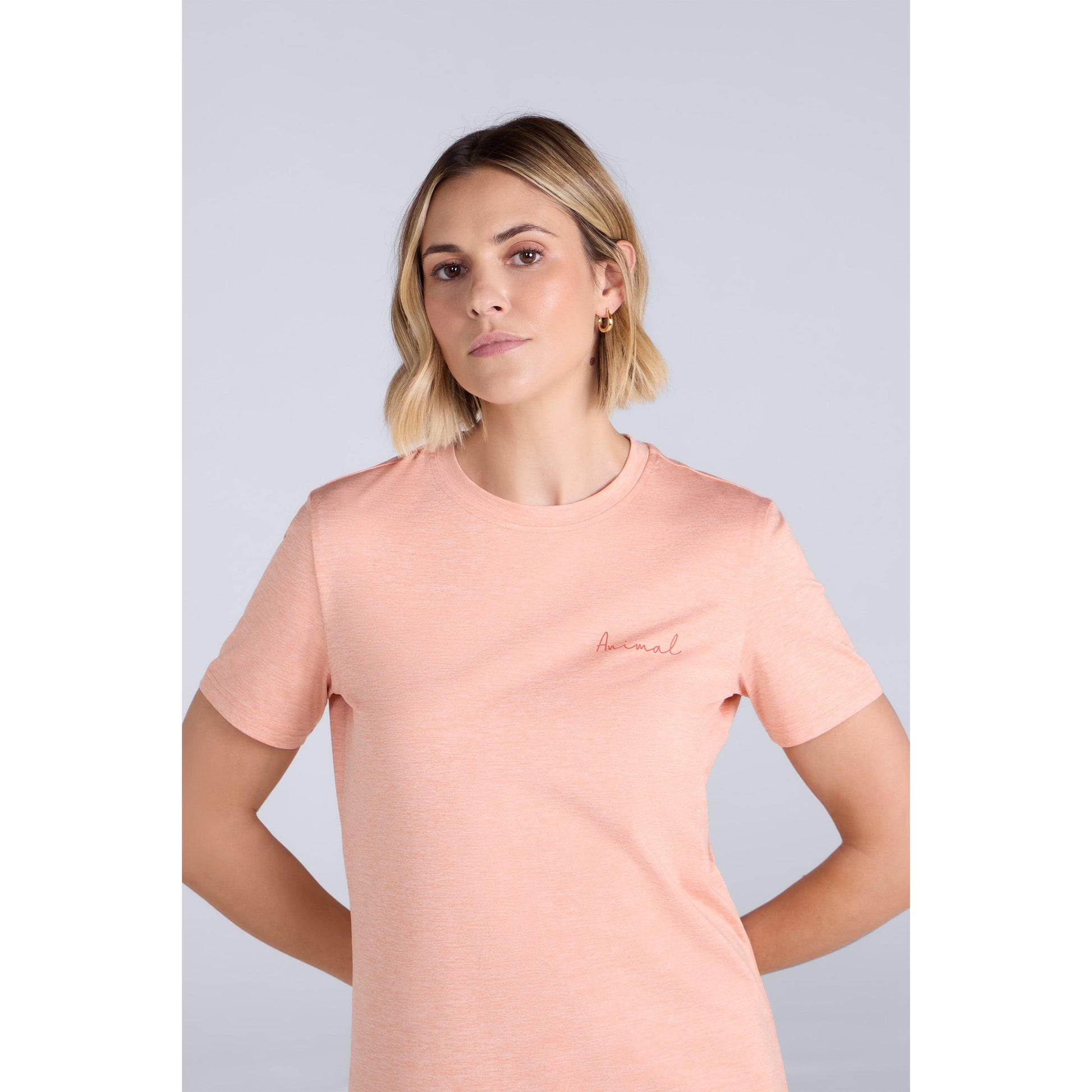 Coral - Front - Animal Womens-Ladies Latero Hybrid Swimming T-Shirt