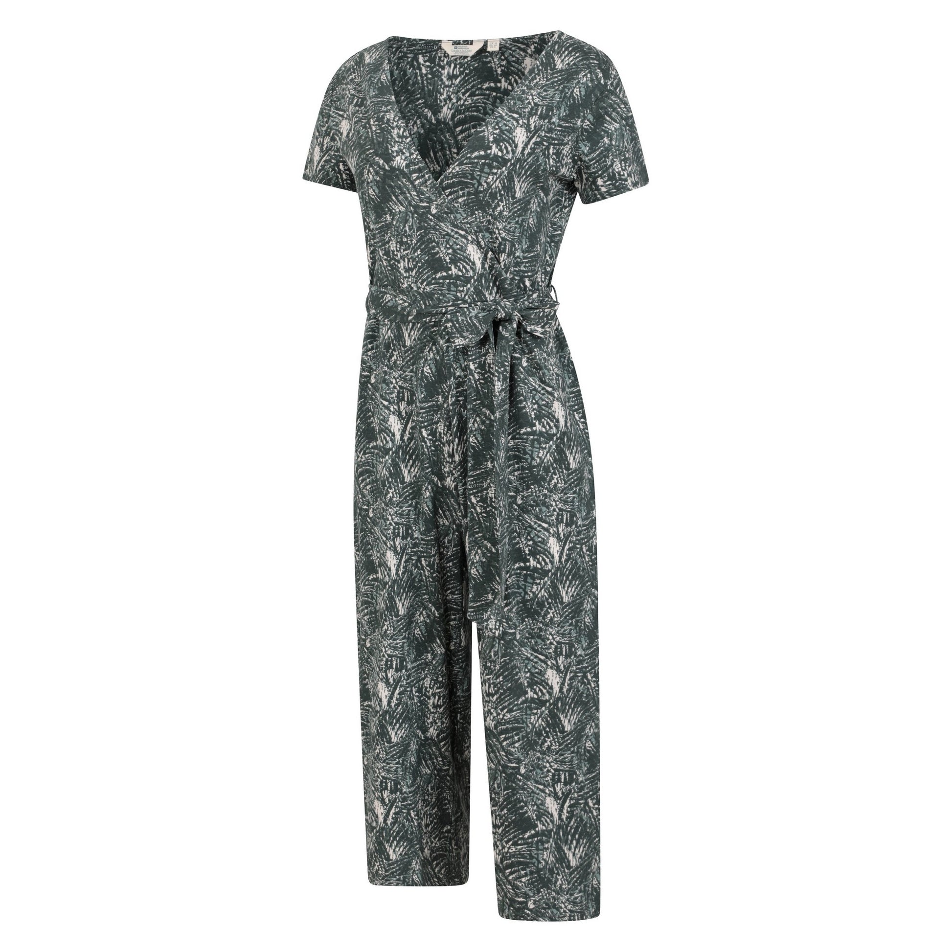 Khaki Green - Lifestyle - Mountain Warehouse Womens-Ladies Santorini Floral Wrap Jumpsuit