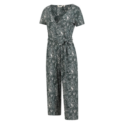 Khaki Green - Lifestyle - Mountain Warehouse Womens-Ladies Santorini Floral Wrap Jumpsuit