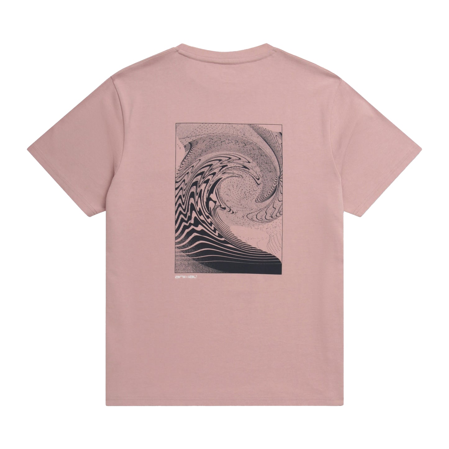 Light Pink - Back - Animal Mens Chase Wave Organic T-Shirt