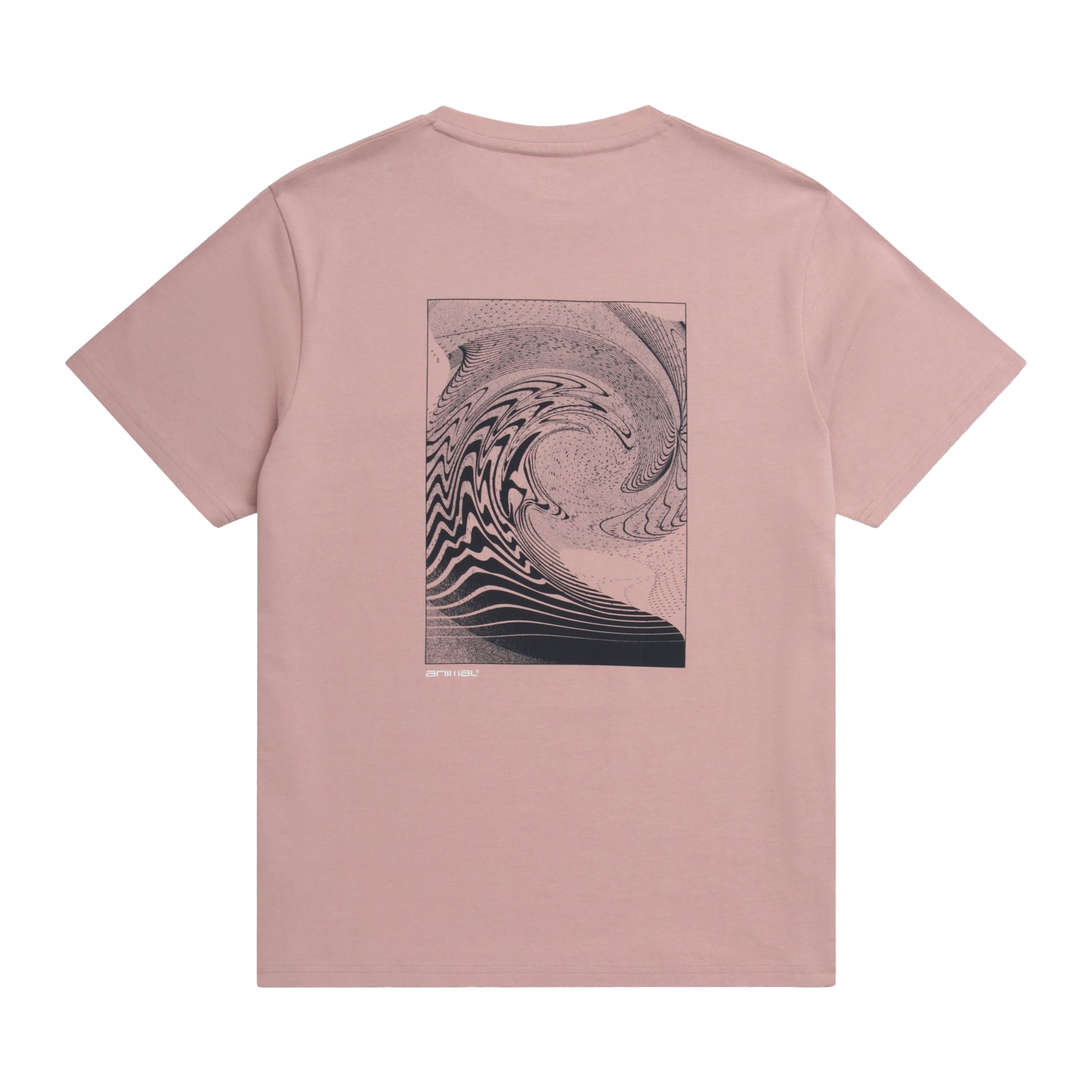 Light Pink - Back - Animal Mens Chase Wave Organic T-Shirt