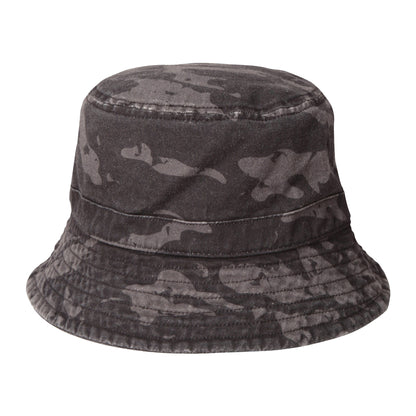 Black - Back - Animal Mens Miles Camo Bucket Hat