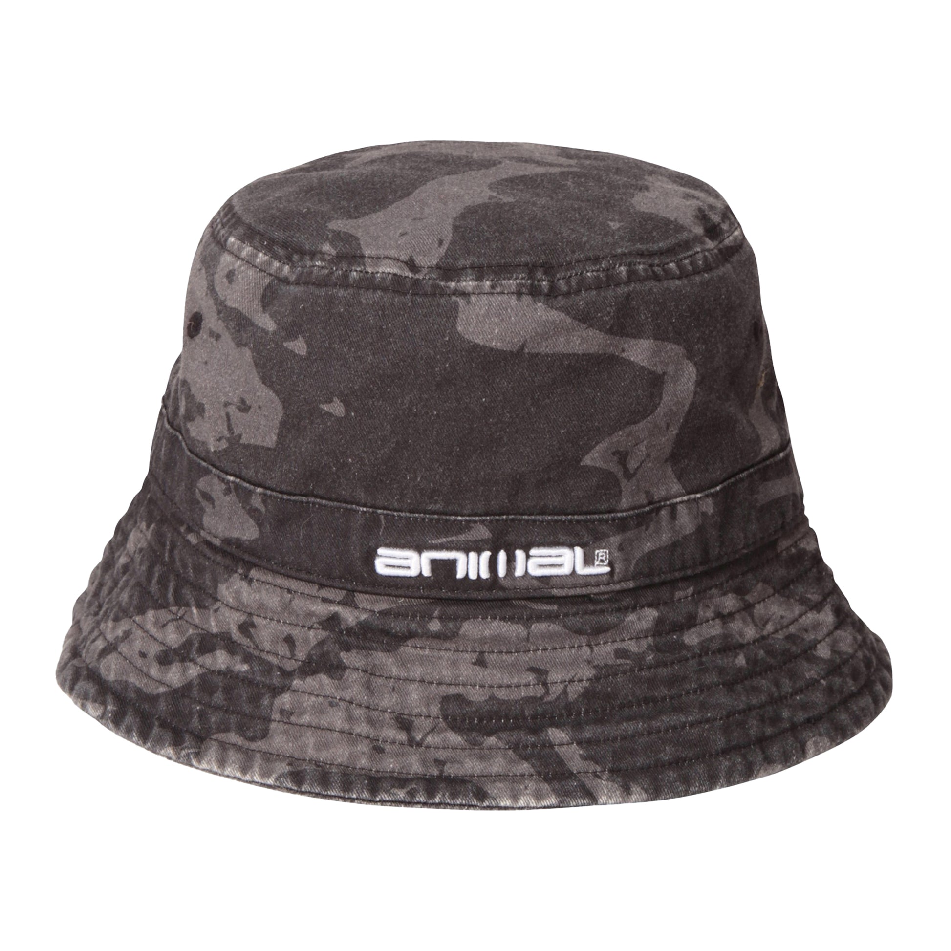 Black - Front - Animal Mens Miles Camo Bucket Hat