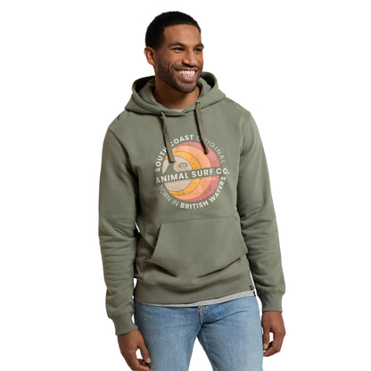 Green - Lifestyle - Animal Mens River Graphic Print Organic Hoodie