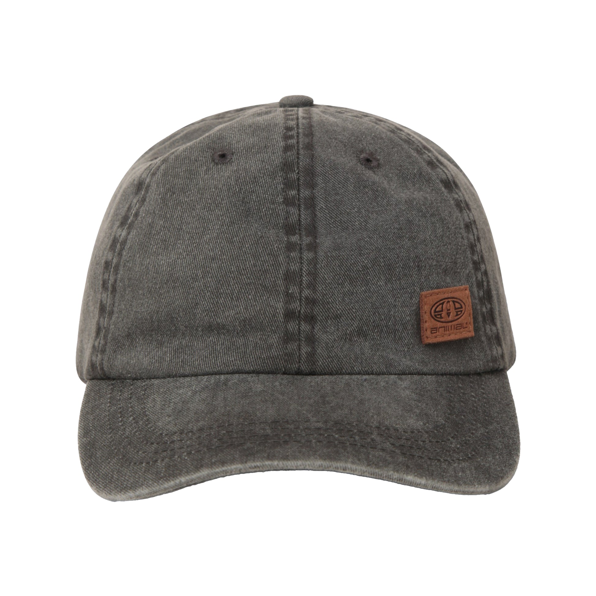 Charcoal - Front - Animal Mens Atlas Logo Organic Baseball Cap