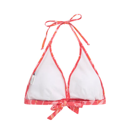 Fiery Coral - Back - Animal Womens-Ladies Iona Leaf Print Halter Neck Bikini Top