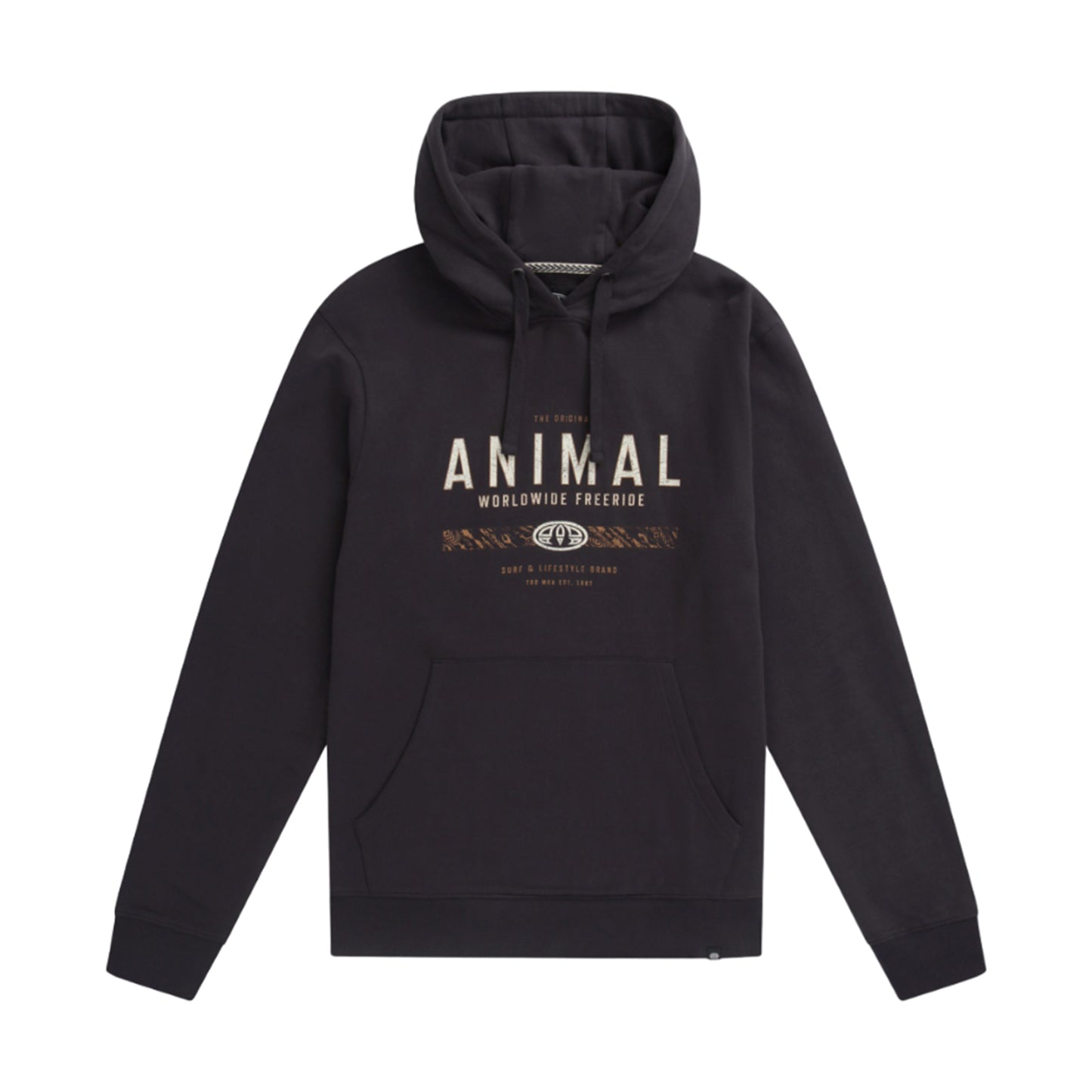 Charcoal - Front - Animal Mens River Logo Organic Hoodie