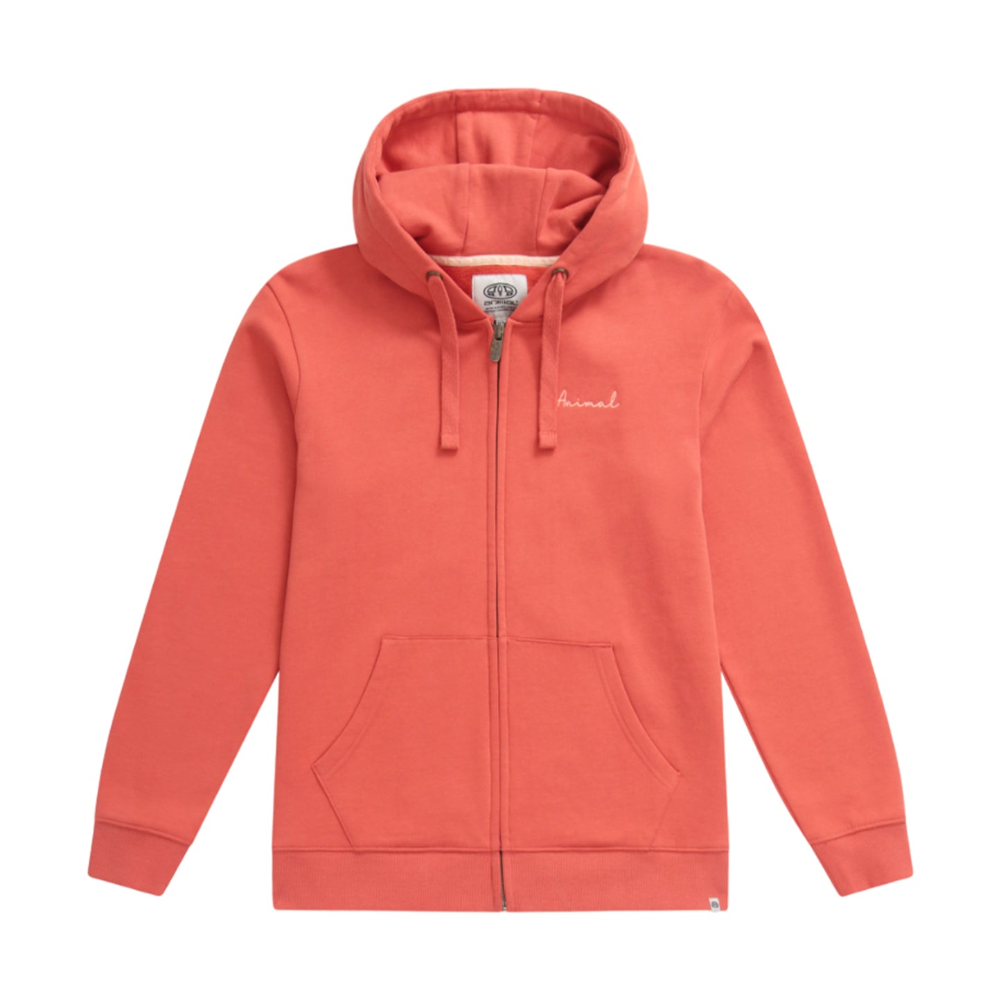 Burnt Orange - Front - Animal Womens-Ladies Maya Back Print Organic Full Zip Hoodie