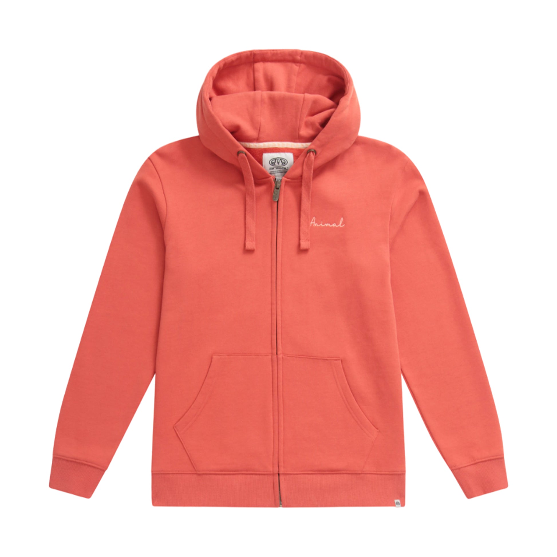Burnt Orange - Front - Animal Womens-Ladies Maya Back Print Organic Full Zip Hoodie