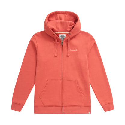 Burnt Orange - Front - Animal Womens-Ladies Maya Back Print Organic Full Zip Hoodie