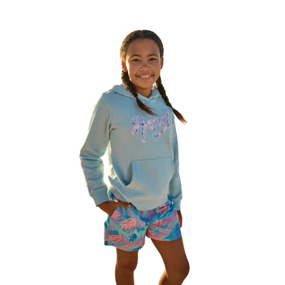 Light Blue - Pack Shot - Animal Childrens-Kids Ellen Script Organic Hoodie