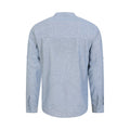 Blue - Back - Mountain Warehouse Mens Lowe Linen Blend Grandad Collar Shirt