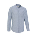 Blue - Side - Mountain Warehouse Mens Lowe Linen Blend Grandad Collar Shirt