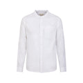 White - Front - Mountain Warehouse Mens Lowe Linen Blend Grandad Collar Shirt