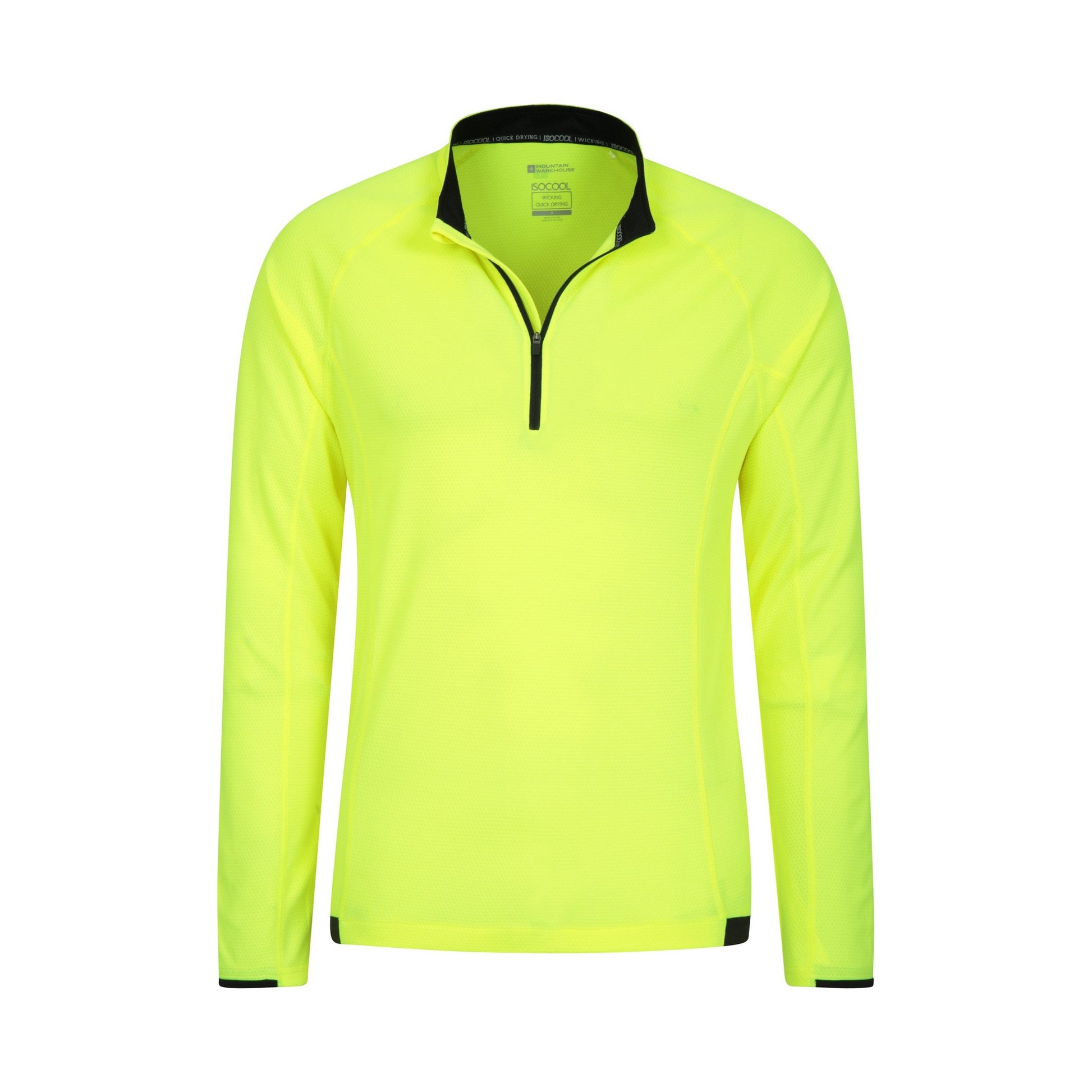 Yellow - Pack Shot - Mountain Warehouse Mens Cycle Long-Sleeved Top